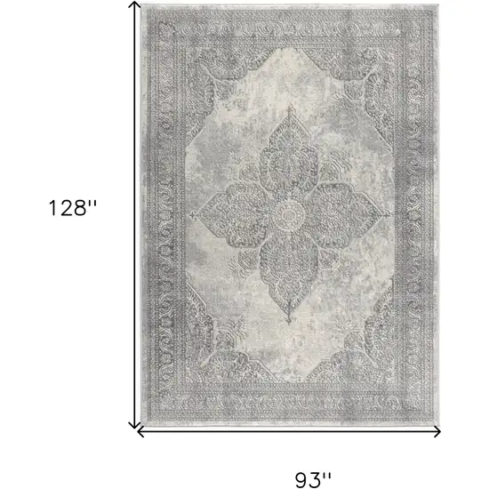 Gray Distressed Medallion Area Rug Photo 3