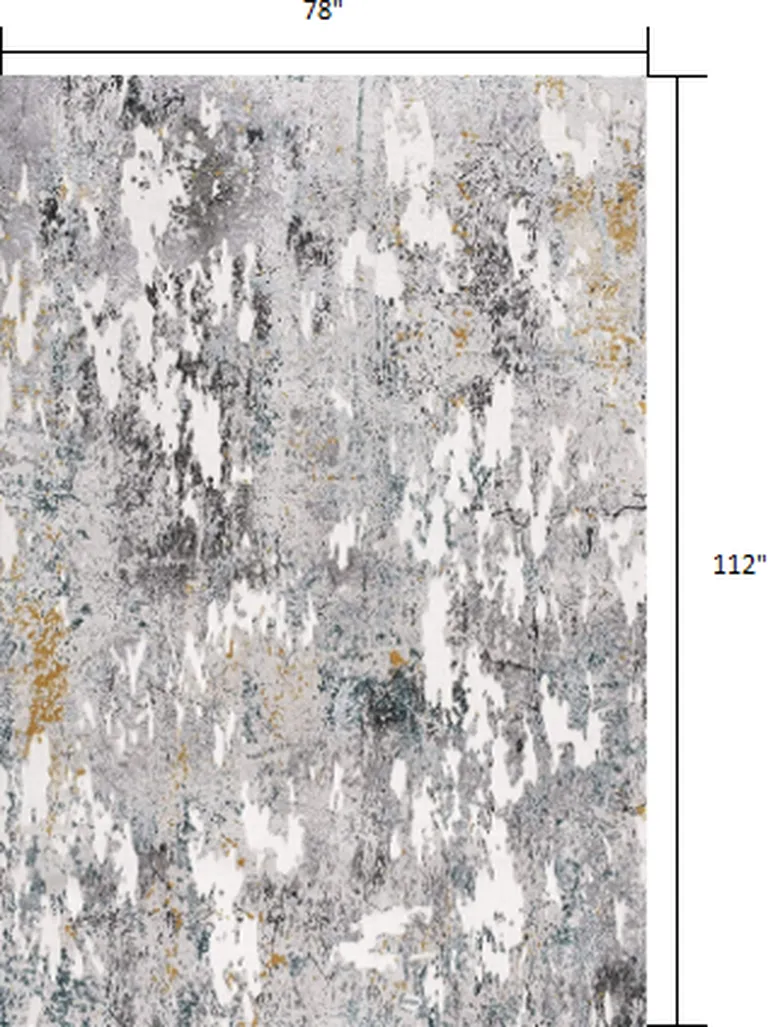Gray Distressed Modern Abstract Area Rug Photo 2