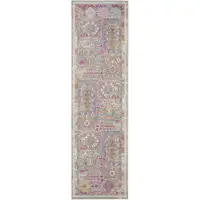 Photo of Gray Distressed Ornamental Runner Rug