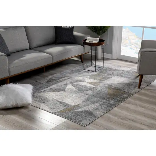 Gray Distressed Prism Modern Area Rug Photo 7