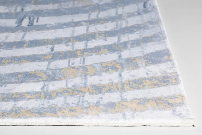 Gray Distressed Steps Abstract Area Rug Photo 2