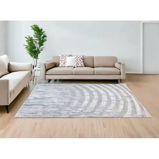 Gray Abstract Dhurrie Area Rug Photo 1