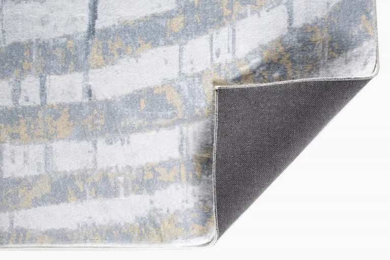 Gray Distressed Steps Abstract Area Rug Photo 3