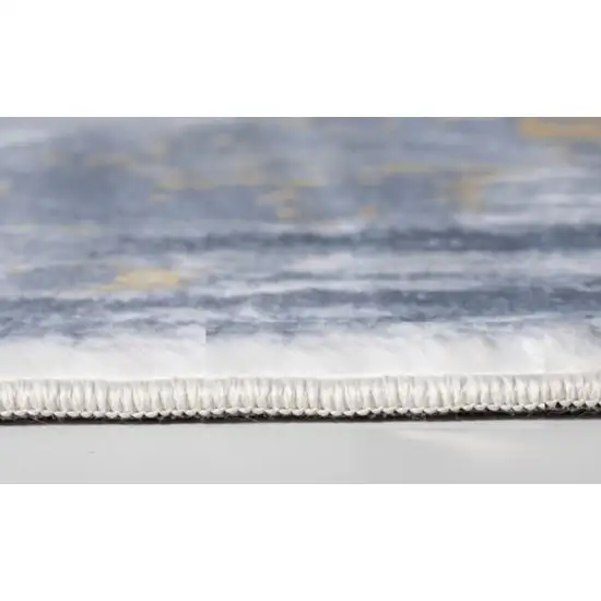 Gray Distressed Steps Abstract Runner Rug Photo 6