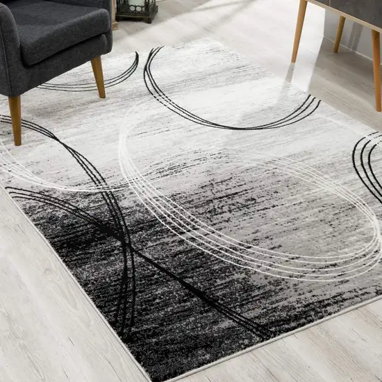 Gray Distressed Swirls Area Rug Photo 3