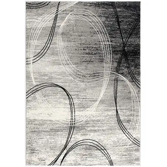 Gray Distressed Swirls Area Rug Photo 4