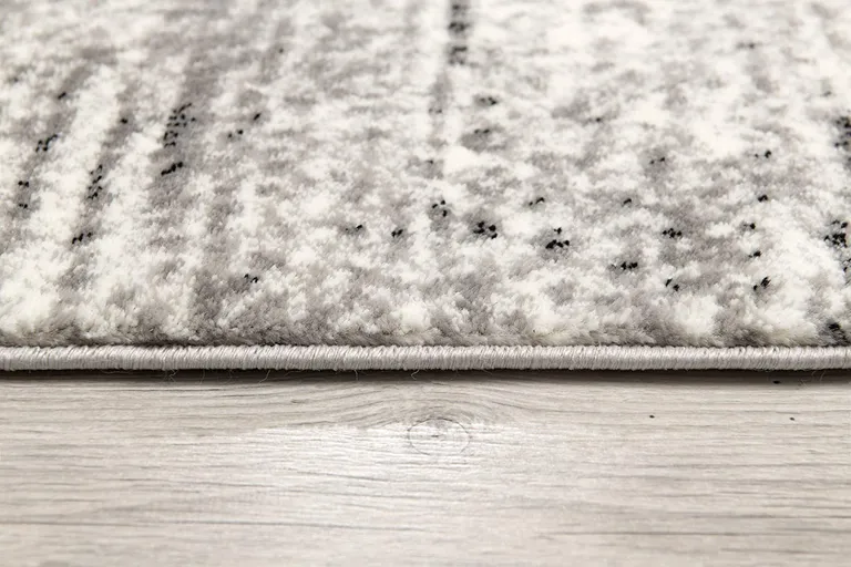 Gray Distressed Swirls Runner Rug Photo 1