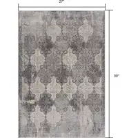 Photo of Gray Distressed Trellis Pattern Scatter Rug