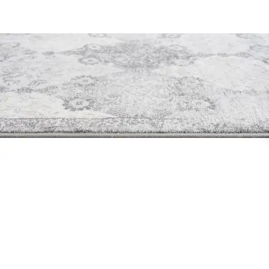 Gray Distressed Trellis Pattern Scatter Rug Photo 8