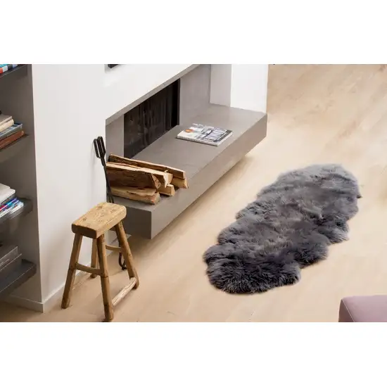 Gray Double Sheepskin - Area Rug Photo 3