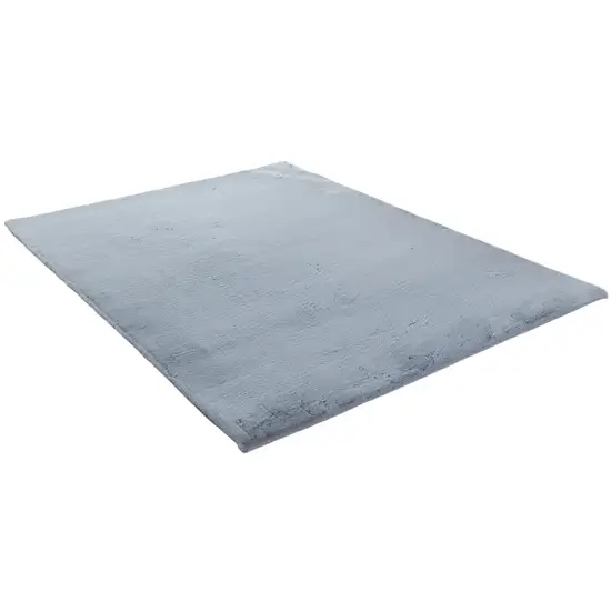 Gray Faux Fur Shag Non Skid Area Rug Photo 1