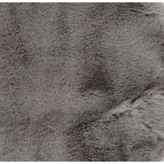 Gray Faux Rabbit Fur Area Rug Photo 3