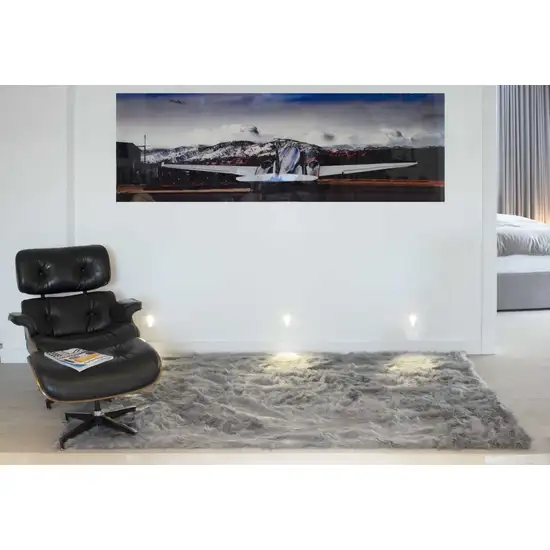 Gray Faux Sheepskin Area Rug Photo 4