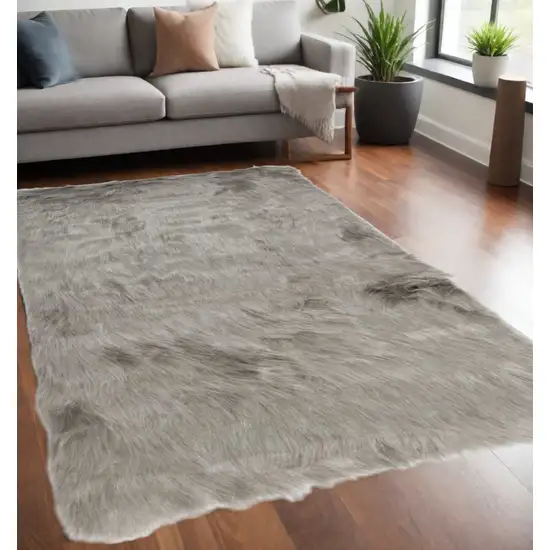 Gray Faux Sheepskin Area Rug Photo 1