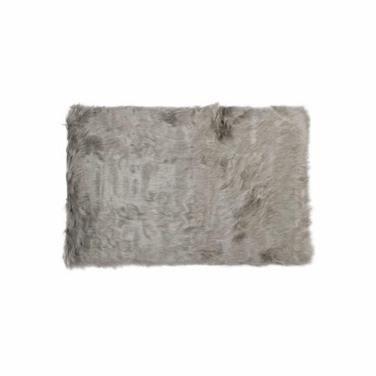 Gray Faux Sheepskin Area Rug Photo 1