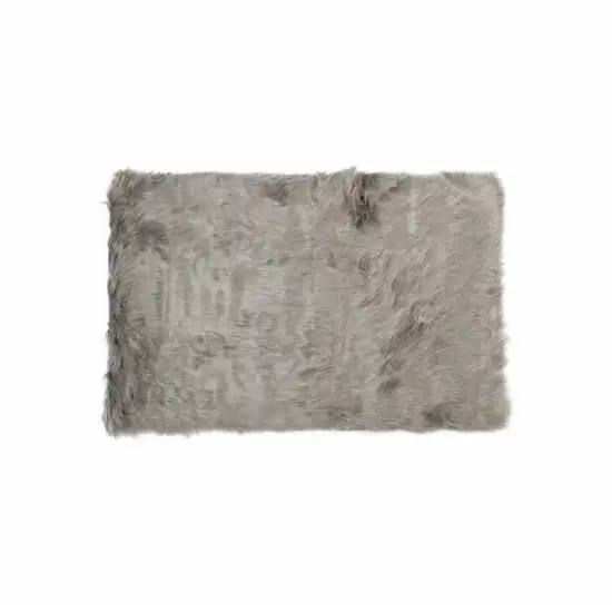 Gray Faux Sheepskin Area Rug Photo 1