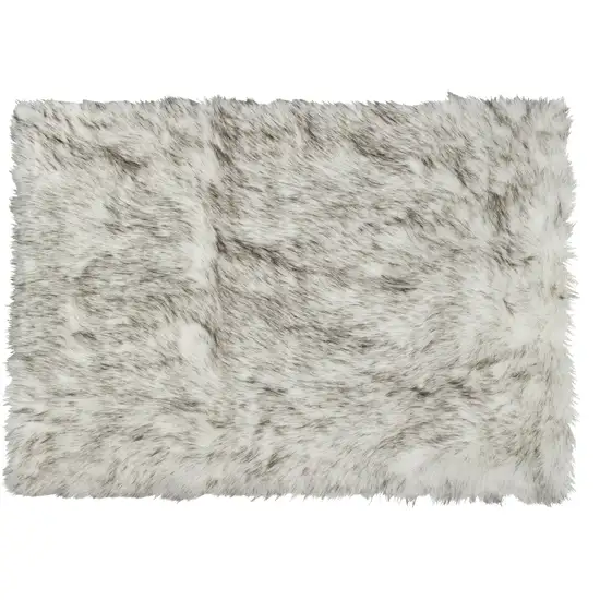 Gray Faux Sheepskin Printed Area Rug Photo 3