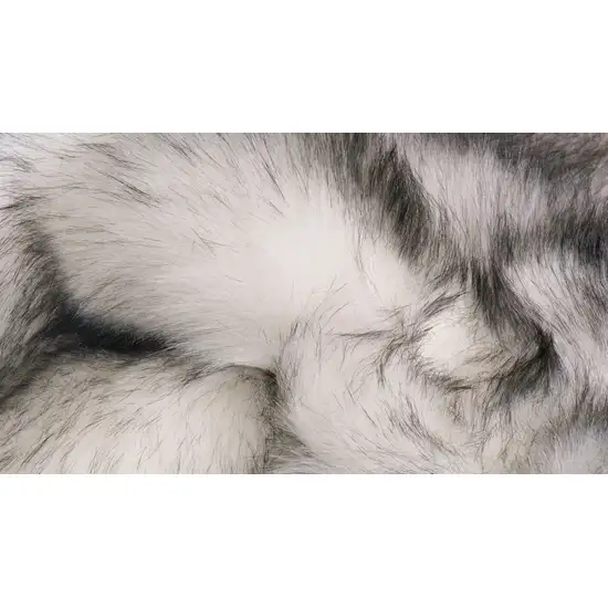 Gray Faux Sheepskin Printed Area Rug Photo 6