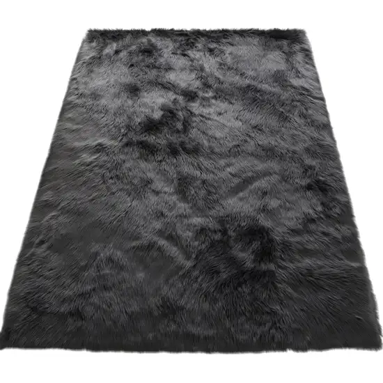 Gray Faux Sheepskin Washable Area Rug Photo 1