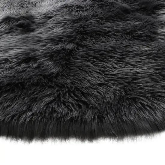 Gray Faux Sheepskin Washable Area Rug Photo 8