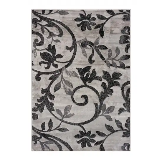 Gray Filigree Vines Area Rug Photo 5