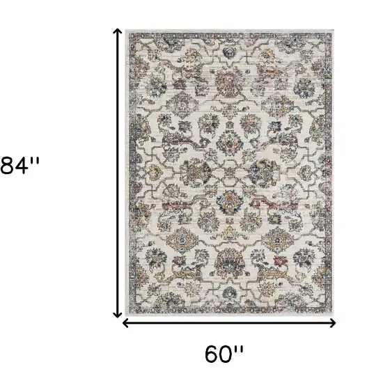 Gray Floral Area Rug Photo 9