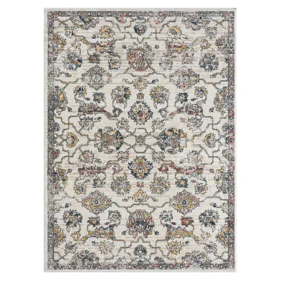 Gray Floral Area Rug Photo 2