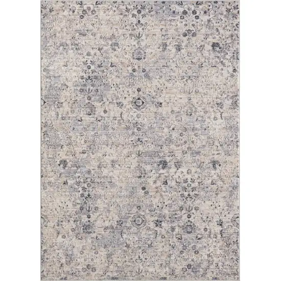 Gray Floral Area Rug Photo 1