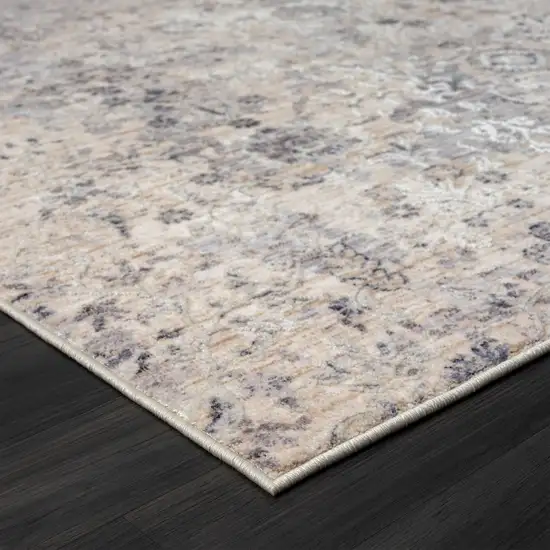 Gray Floral Area Rug Photo 3