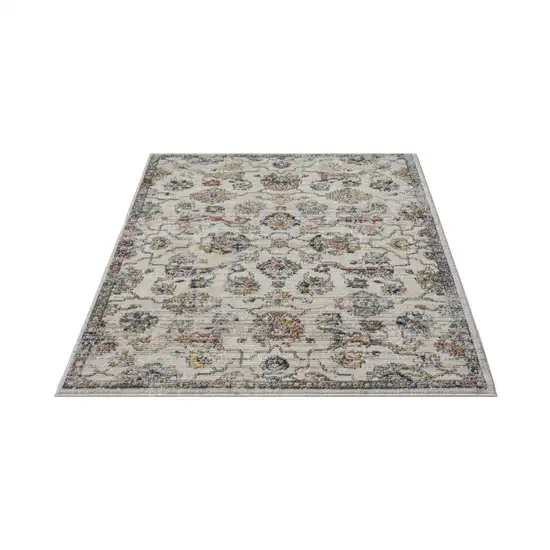 Gray Floral Area Rug Photo 1