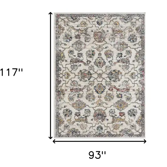 Gray Floral Area Rug Photo 9