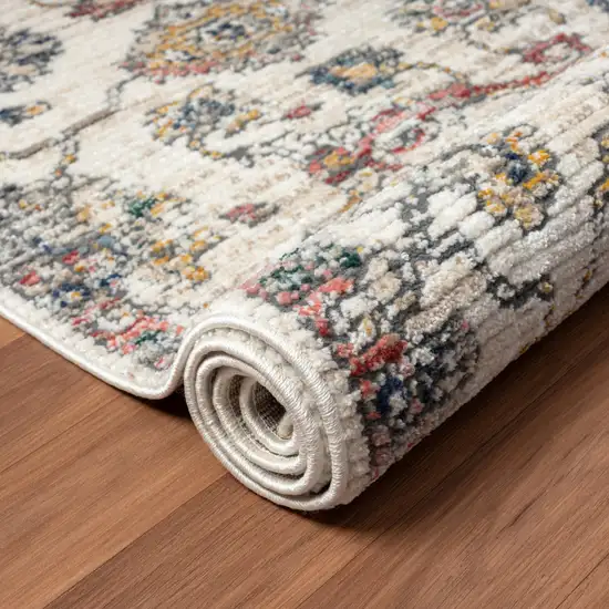 Gray Floral Area Rug Photo 7