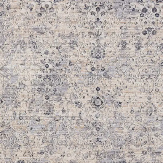 Gray Floral Area Rug Photo 3