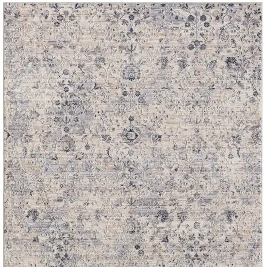 Gray Floral Area Rug Photo 4