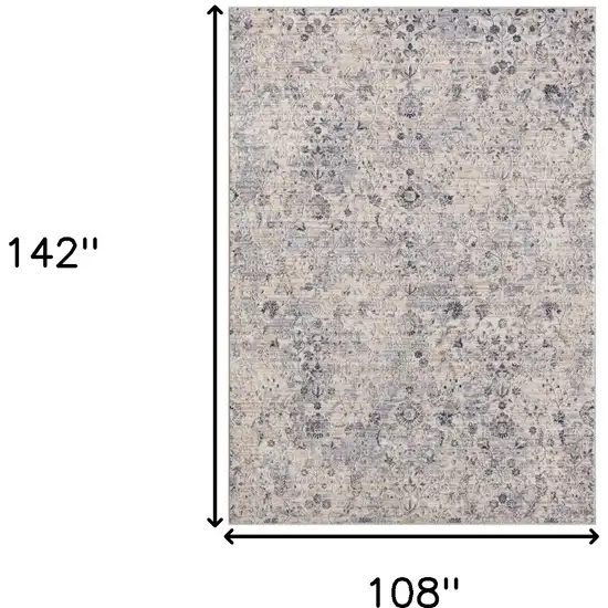 Gray Floral Area Rug Photo 5