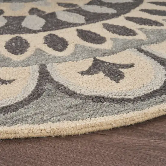 Gray Floral Bloom Area Rug Photo 3