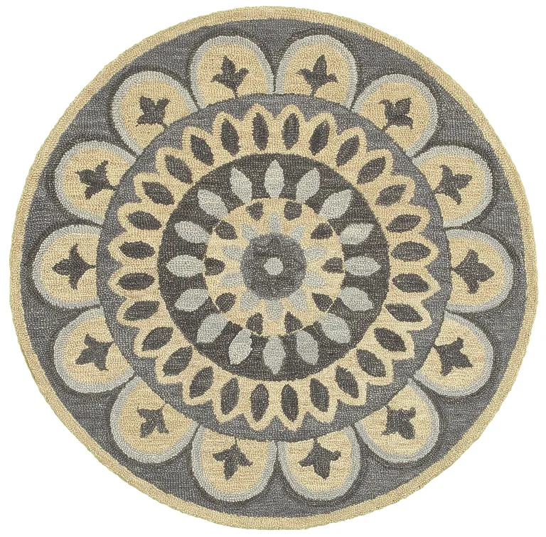 Gray Floral Bloom Area Rug Photo 1