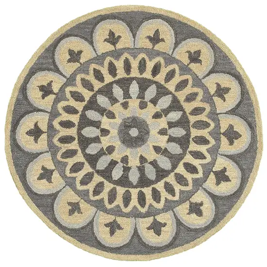 Gray Floral Bloom Area Rug Photo 1