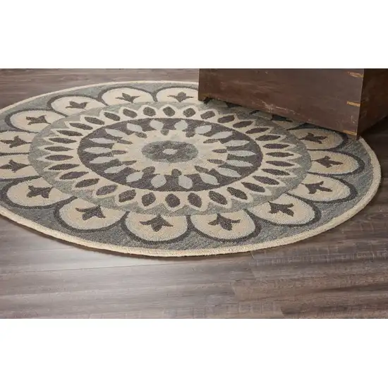 Gray Floral Bloom Area Rug Photo 7