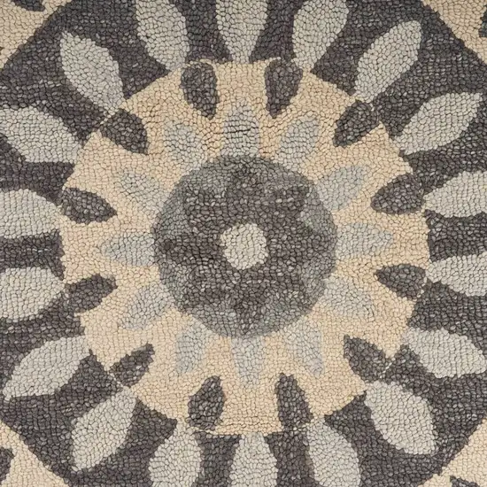 Gray Floral Bloom Area Rug Photo 2