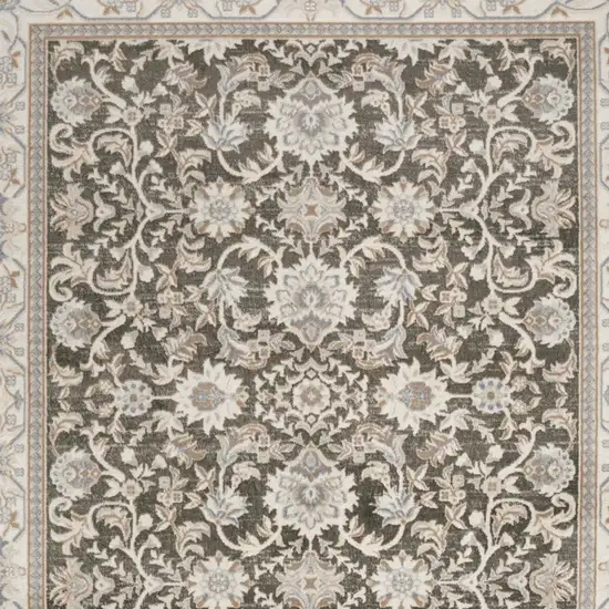 Gray Floral Distressed Area Rug Photo 7