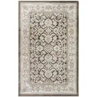Photo of Gray Floral Distressed Area Rug