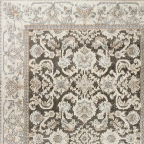 Gray Floral Distressed Area Rug Photo 7