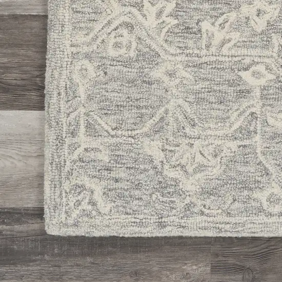 Gray Floral Finesse Area Rug Photo 1