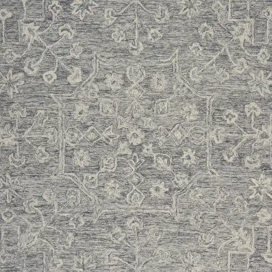 Gray Floral Finesse Area Rug Photo 2