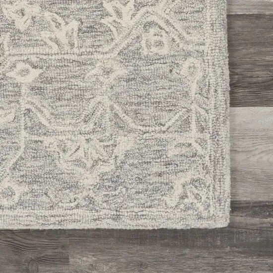 Gray Floral Finesse Area Rug Photo 2