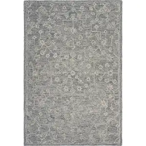 Photo of Gray Floral Finesse Area Rug