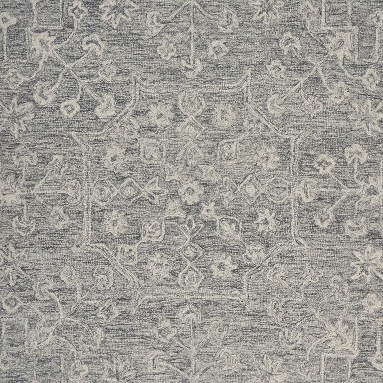 Gray Floral Finesse Area Rug Photo 2