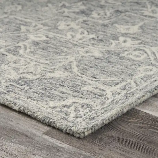 Gray Floral Finesse Area Rug Photo 3