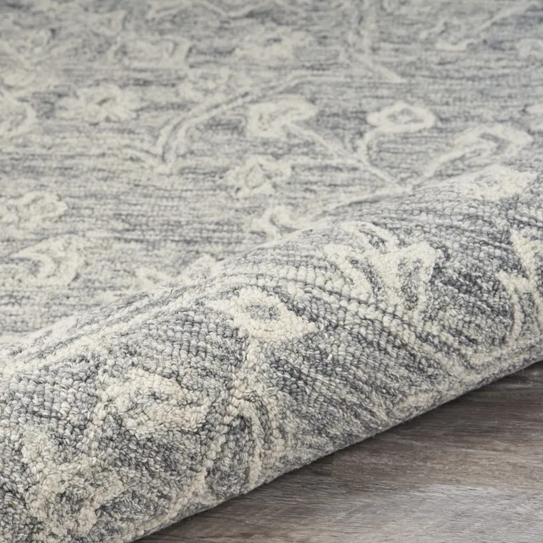 Gray Floral Finesse Area Rug Photo 5